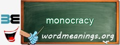 WordMeaning blackboard for monocracy